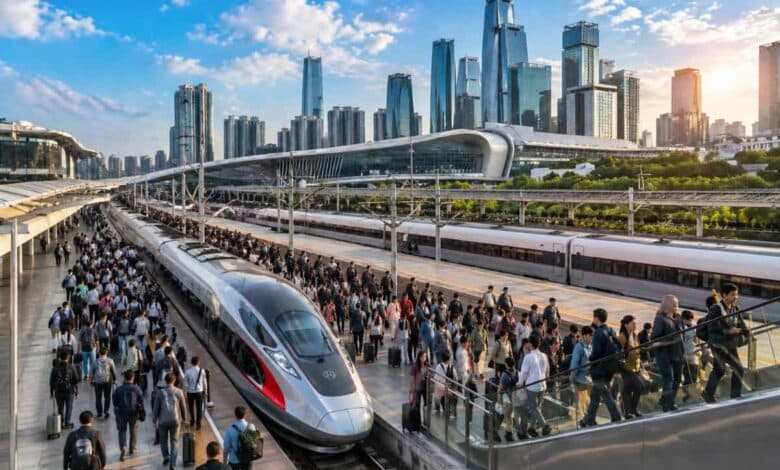 "رقم قياسي تاريخي" .. قطارات الصين تنقل 24.8 مليون مسافر في يوم واحد