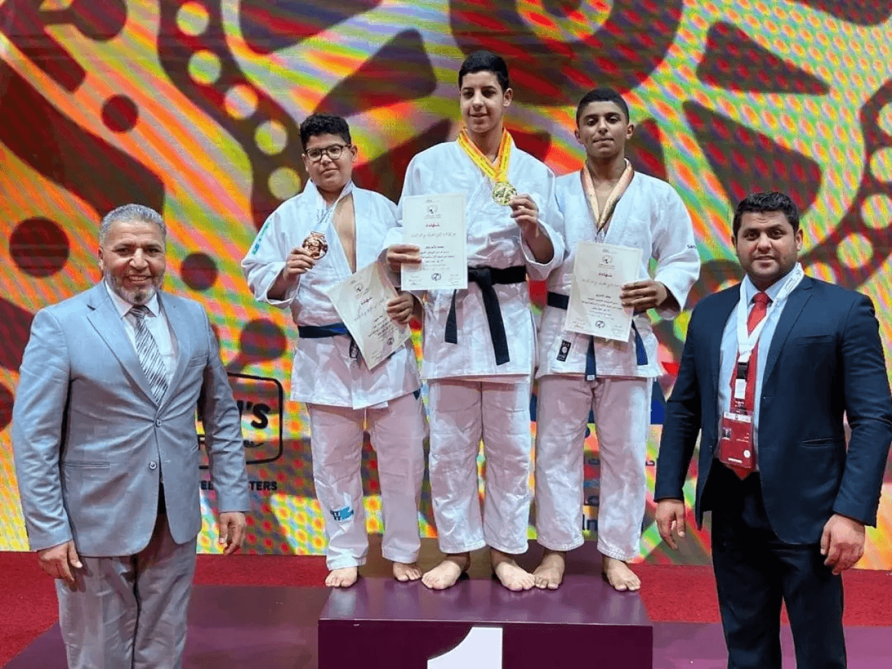 المركز الأول وميدالية ذهبية يحققها لاعب أردني بالبطولة العربية للجودو