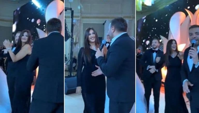 ياسمين عبدالعزيز ورامي صبري.. وصلة رقص تشعل مواقع التواصل | فيديو