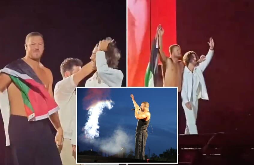 نجم أمريكي يثير الجدل بعد تقبيله علم فلسطين خلال حفل ضخم في إيطاليا