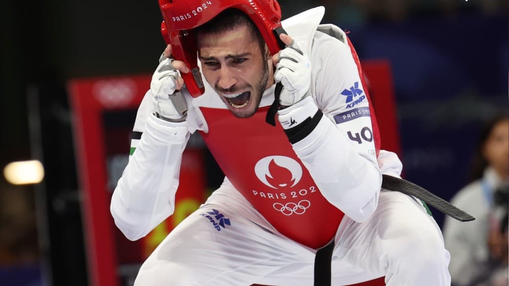 لاعب منتخب التايكواندو زيد مصطفى يفوز بميدالية فضية أولمبياد باريس