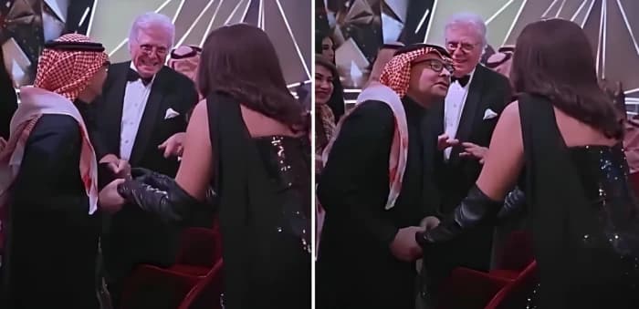 حسين فهمي لعبدالمجيد عبدالله بعد تقبيله لأنغام : خلاص بوستين كفاية | فيديو