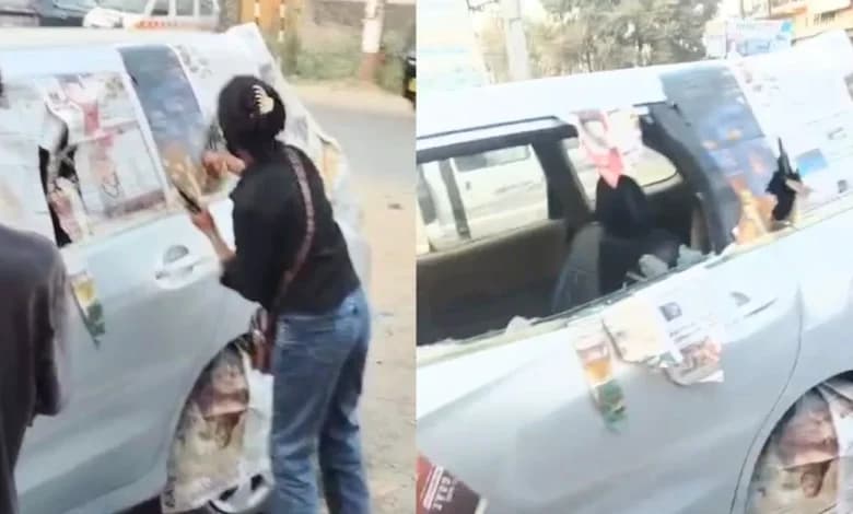 الهند.. سيدة تنتقم من زوجها بسبب النفقة وتُحطم سيارته