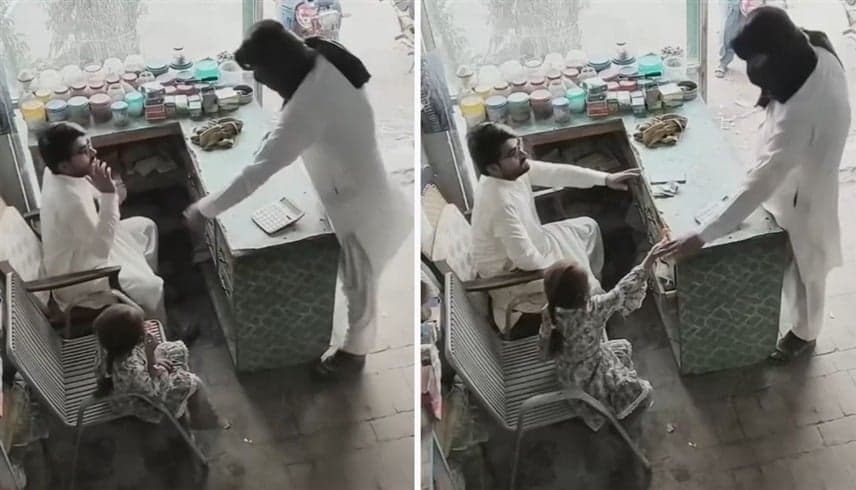 باكستان.. طفلة توقف لصاً بتقديم حلوى له | فيديو