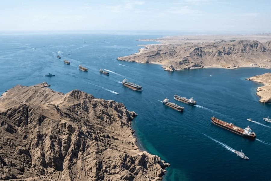 انفجار لغم بحري في ناقلة نفط بمضيق هرمز